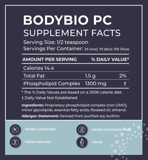 PC Complex of Phospholipids (choice of liquid or softgel) by BODYBIO