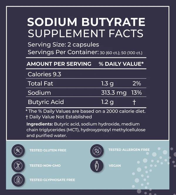 Sodium Butyrate 100 Caps by BODYBIO