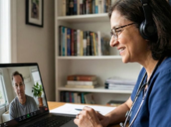 Patient reviewing results with a Natural Heart Doctor One-on-one NHD Master Health Coach on a Zoom call