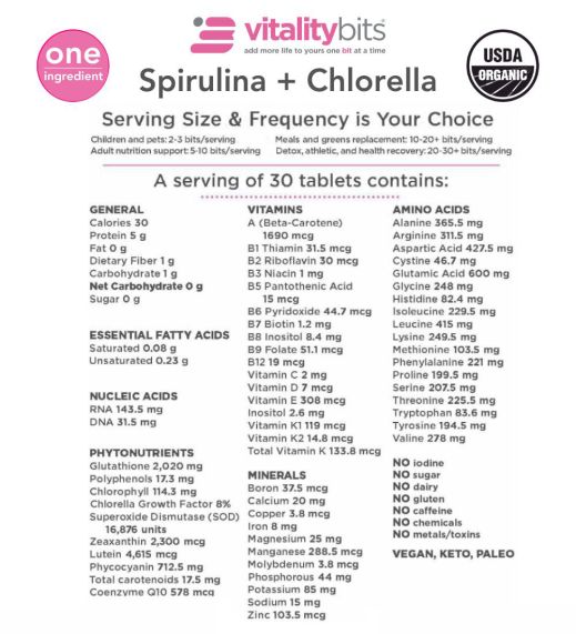 VITALITYbits Spirulina/Chlorella