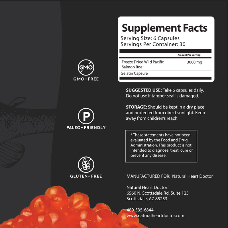 Wild Salmon Roe - 180 capsules